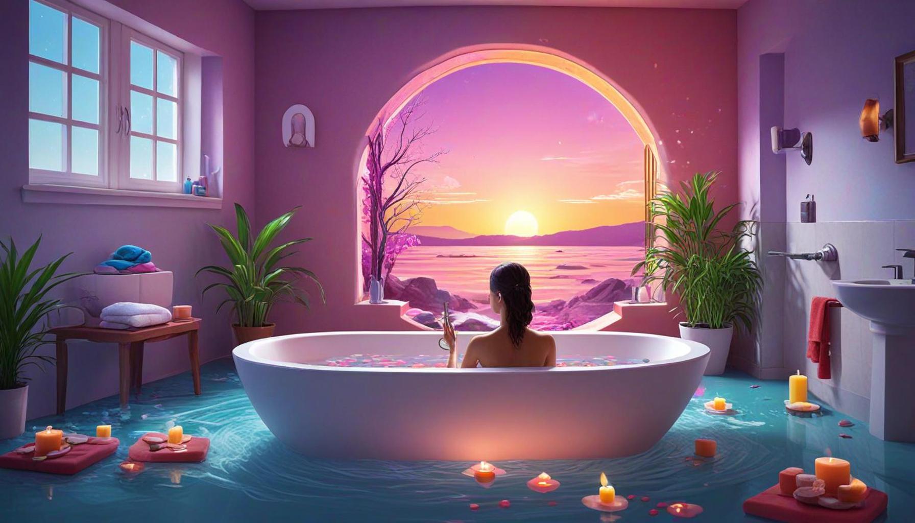 Guided Visualization in Bath Meditation: Creating Mental Images for Stress Relief